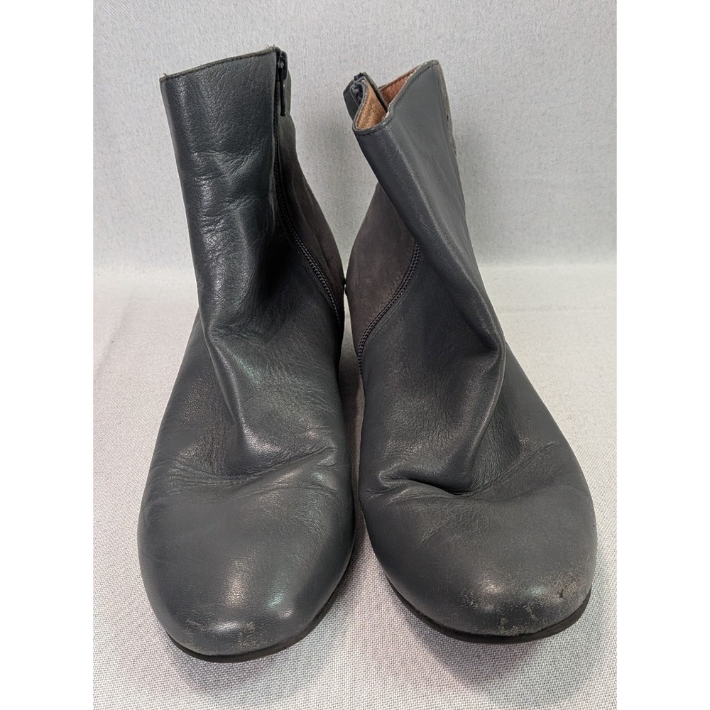 Coclico Ankle Boots Womens Grey Leather Suede Mixed Media Hidden Wedge Spain